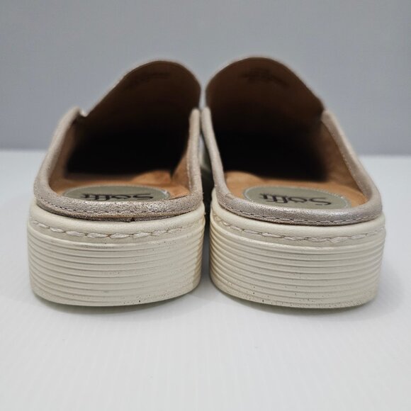 Sofft Somers Moc Mule Sneaker Womens 11 Metallic Taupe Leather Slip On Croc - Picture 12 of 15